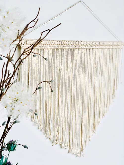 Simple Triangle Large Macrame Wall Hanging | Wall Hangings by Love & Fiber | San Diego in San Diego. Item composed of cotton