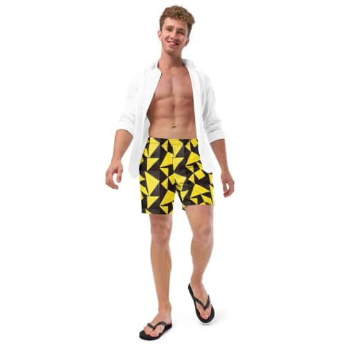 Men's Trunks - Golden Fracture - Geometric Minimalist | Work by Eman's Gallery