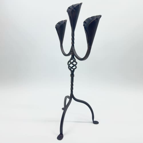 Hand Forged Iron Candelabra 27″ (68cm) | Candle Holder in Decorative Objects by edecrawzFC