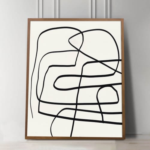 Large Abstract Line Art Print, Mid Century Modern Abstract | Prints by Capricorn Press. Item made of paper works with minimalism & mid century modern style
