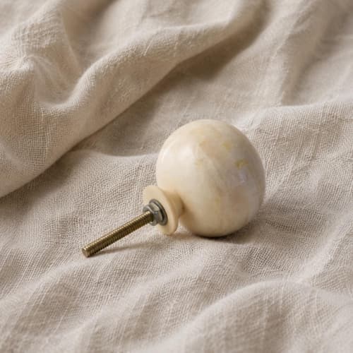 Bone Cabinet Knob, Round Ivory Dresser Drawer Pull, Handmade Boho Kitchen Cupboard Hardware | Hardware by IKKAZA