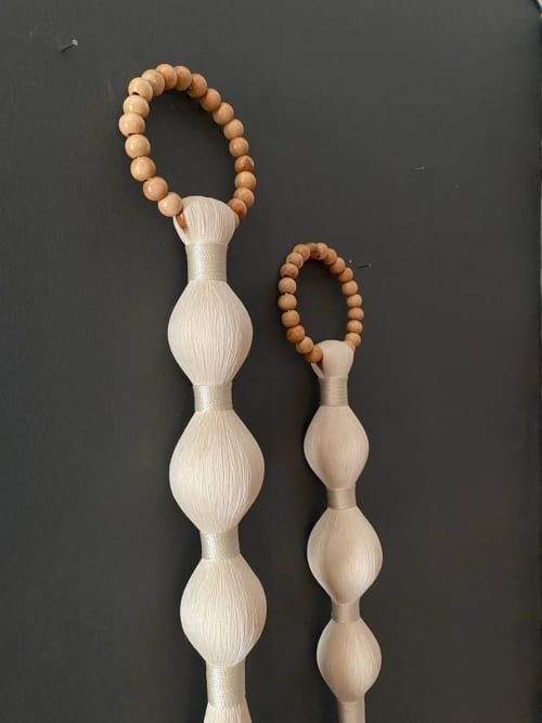 Macrame Wall Hanging with Wooden Beads | Boho Tassel Wall Decor | Scandinavian Fiber Art | Handmade Modern Tapestry | Minimal Home Decor | Wall Hangings by İnanç Yılmaz