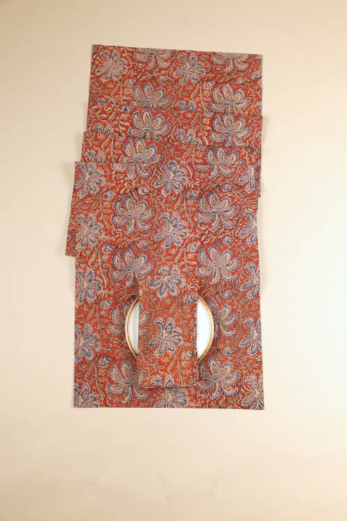 Sienna Blossom Kalamkari Table Runner | Linens & Bedding by Ninéh