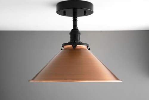 12" Copper Ceiling Fixture - Model No. 5377 | Pendants by Peared Creation. Item composed of metal