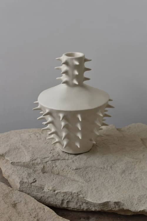Spikes Decorative Flower Vase III | Vases & Vessels by OWO Ceramics. Item made of ceramic