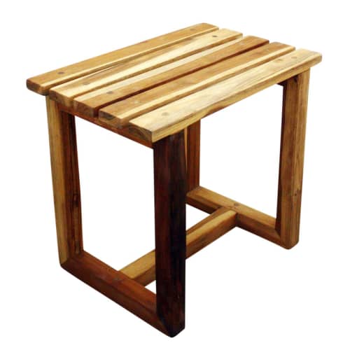 Haussmann® Teak Teak Spa Stool ST 18 L x 12 W x 16 in H Teak | Chairs by Haussmann®