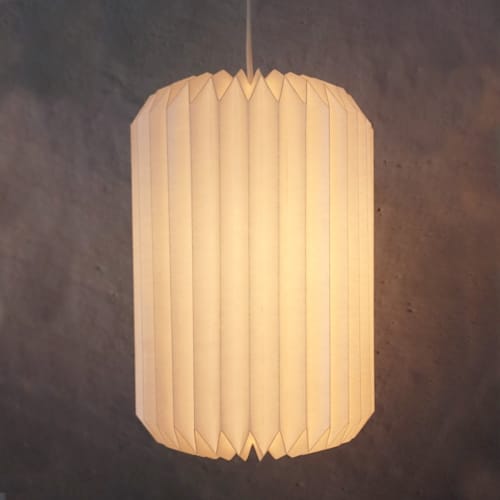 Lantern slim - ceiling pendant - Origami Paper Lampshade | Pendants by Studio Pleat. Item made of paper works with minimalism & contemporary style