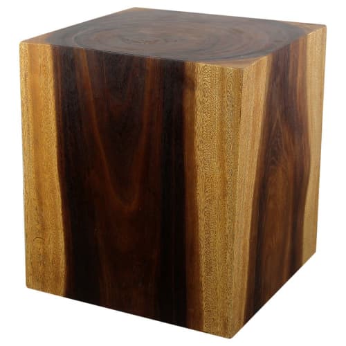 Haussmann® Wood Cube Table 20 in H x 18 in SQ Hollow inside | Coffee Table in Tables by Haussmann®