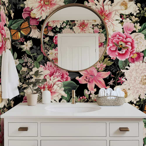 Floral Fantasy Blooms & Butterflies — Bold Florals Luxury Wallpaper Mural | Wall Treatments by ELLE WALLS