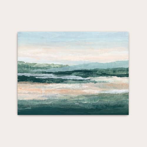 Teal Tidelands Art Print - Abstract Coastal Landscape | Prints in Paintings by Lara Eckerman Art