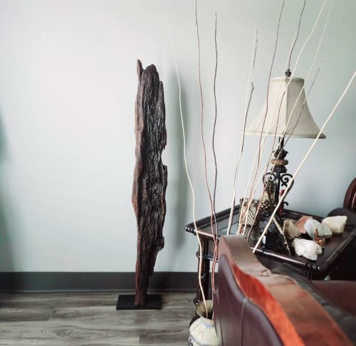 Tall Driftwood Art Sculpture "Discerning" | Sculptures by Sculptured By Nature  By John Walker. Item made of wood works with minimalism style