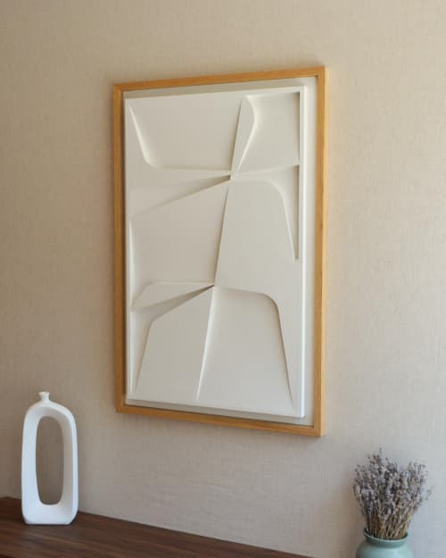 No. 12 Japandi Plaster Wall Relief - Scandinavian Neutral Decor | Wall Sculpture in Wall Hangings by Joseph Aurelius