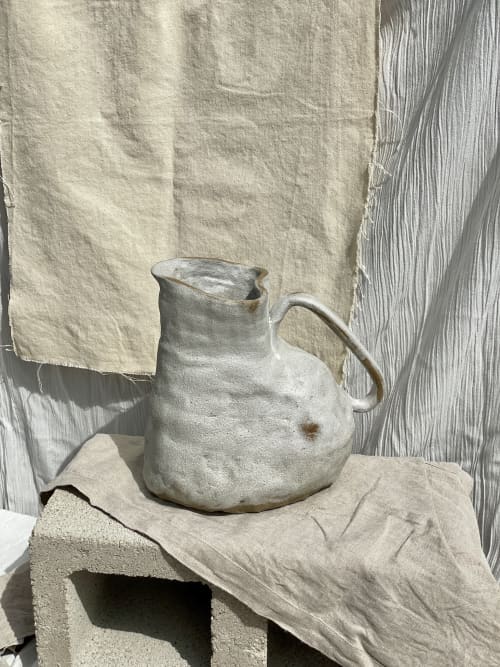 Antiparos Sculptural Pitcher/Vase | Vases & Vessels by by Danielle Hutchens. Item composed of stoneware in japandi style