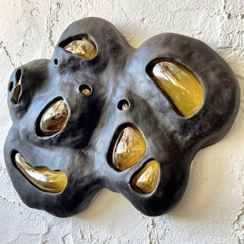 Caverns | Wall Sculpture in Wall Hangings by Kelly Witmer. Item made of ceramic with glass