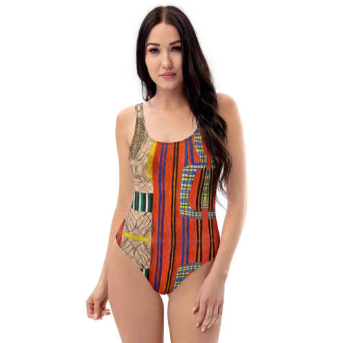 Swimsuit - Palestine's Resilience - Folk Abstract Art | Work by Eman's Gallery