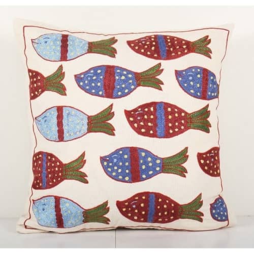 Animal Needlepoint Pillow, Window Seat Cushion, Square | Pillows by Vintage Pillows Store. Item composed of cotton