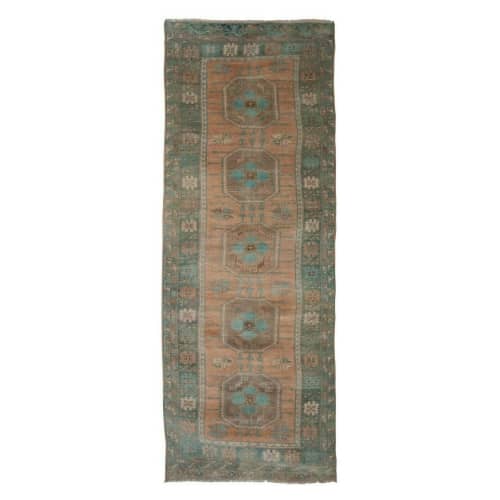 Distressed Pastel Turkish Karapinar Runner - Hallway Carpet | Runner Rug in Rugs by Vintage Pillows Store. Item made of cotton with fiber