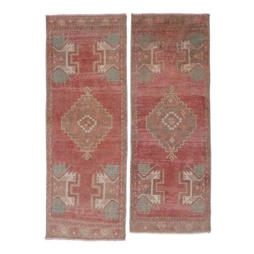1970s Vintage Petite Turkish Rug - a Pair 1'7" X 4'2" | Runner Rug in Rugs by Vintage Pillows Store. Item composed of cotton & fiber