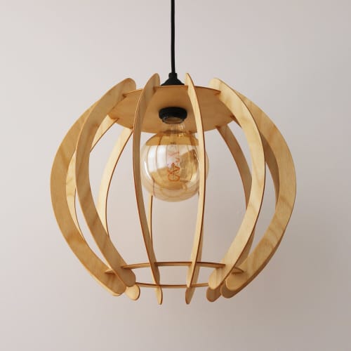 The sphere - Wooden hanging lamp (Price taxes included) | Pendants by Slice of wood / Tranche de bois