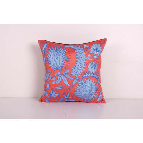 Vintage Embroidery Suzani Silk Pillow Fashioned from a Mid-2 | Cushion in Pillows by Vintage Pillows Store