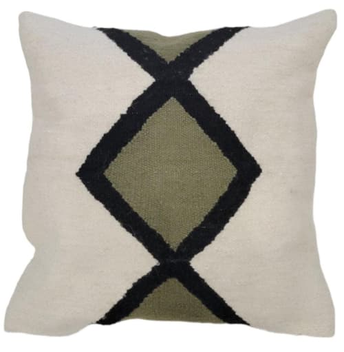 Lily Handwoven Wool Decorative Throw Pillow Cover | Cushion in Pillows by Mumo Toronto. Item composed of fabric