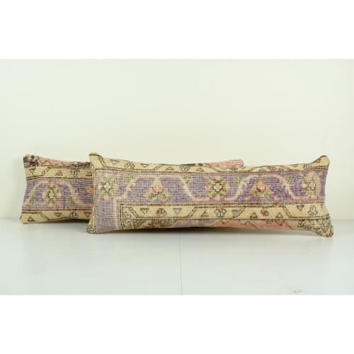 Vintage Turkish Oushak Rug Pillow Cover, Set Handmade Blue C | Cushion in Pillows by Vintage Pillows Store