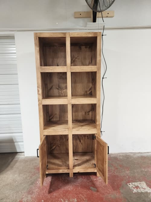 MODEL 1086 - Custom Linen Tower | Storage Stand in Storage by Limitless Woodworking. Item made of maple wood compatible with mid century modern and contemporary style