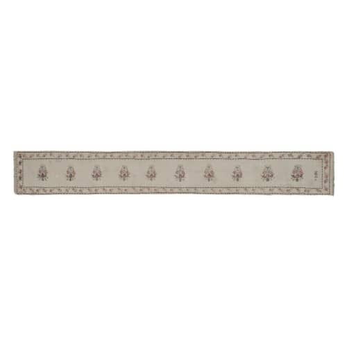 Vintage Needlepoint Turkish Kilim Runner with Floral Motifs | Runner Rug in Rugs by Vintage Pillows Store. Item composed of cotton and fiber