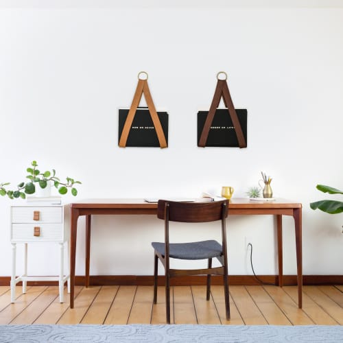 Leather File / Vinyl Record Holder | Holder Hardware in Hardware by Keyaiira | leather + fiber | Artist Studio in Santa Rosa. Item made of leather