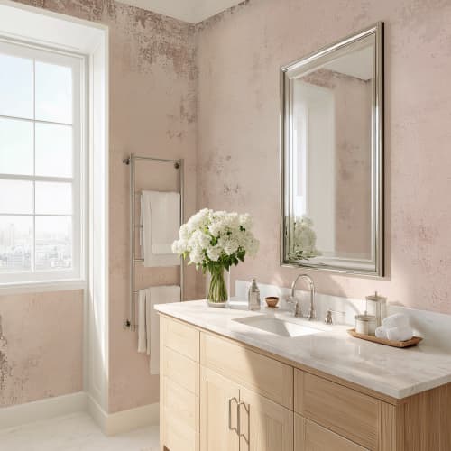 Blush Concrete - Luxe Textures Luxury Wallpaper Mural | Wall Treatments by ELLE WALLS