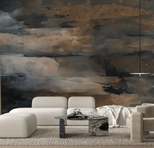 Ember Veil — Abstract Luxury Wallpaper Mural | Wall Treatments by ELLE WALLS