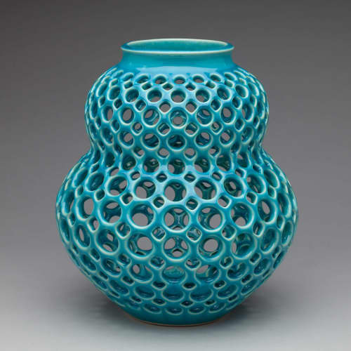 Aveline Pierced Tabletop Sculpture, Femme Collection | Ornament in Decorative Objects by Lynne Meade. Item composed of stoneware