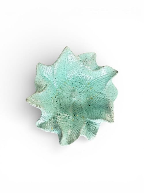 Mint Selenite Leaf Bowl | Decorative Bowl in Decorative Objects by RAW & UNIQ