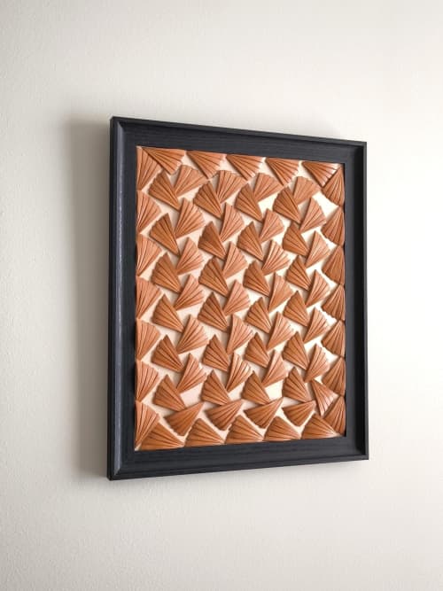 11x14 Vegetable-Tanned Leather Fan Pattern Wall Art | Sculptures by Leather Spring Studio