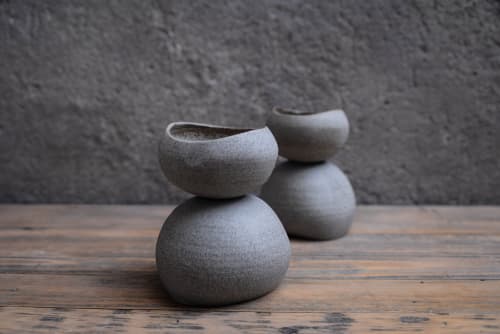 Stone - Essential oil candle, aroma diffuser, natural shape | Incense Holder in Decorative Objects by Laima Ceramics. Item composed of stoneware in minimalism style