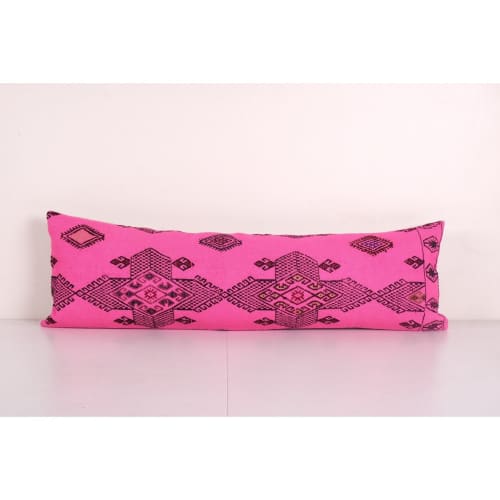 Turkish Pink Bedding Pillow Cover, Organic Wool Boho Pillow | Cushion in Pillows by Vintage Pillows Store