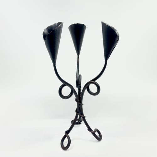 Hand Forged Iron Candelabra 20.5″ (52cm) | Candle Holder in Decorative Objects by edecrawzFC