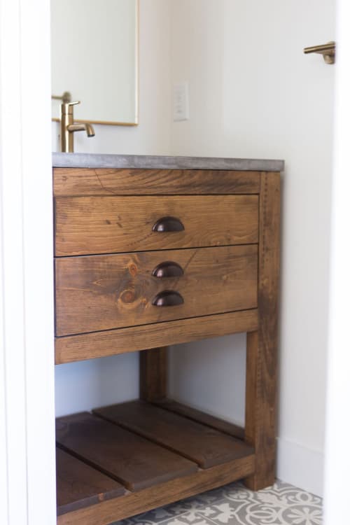 Model #1026 - Custom Single Sink Bathroom Vanity | Countertop in Furniture by Limitless Woodworking. Item made of maple wood works with mid century modern & contemporary style