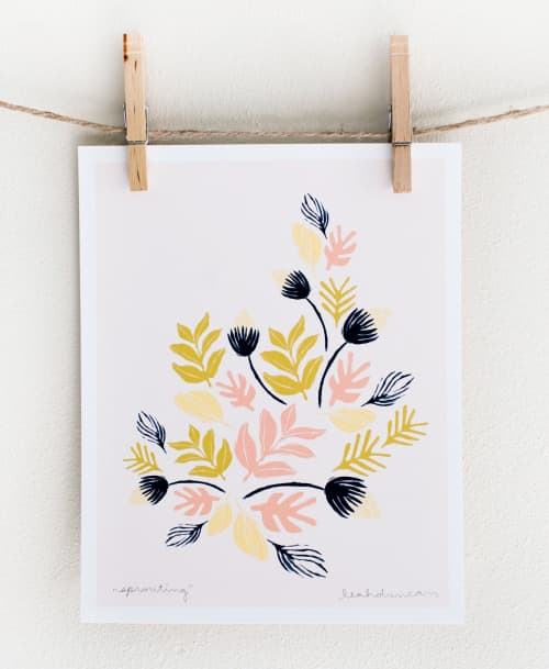 Sprouting Print | Prints by Leah Duncan. Item composed of paper in mid century modern or contemporary style
