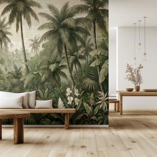Tropical Forest -  Coastal & Nature Luxury Wallpaper Mural | Wall Treatments by ELLE WALLS
