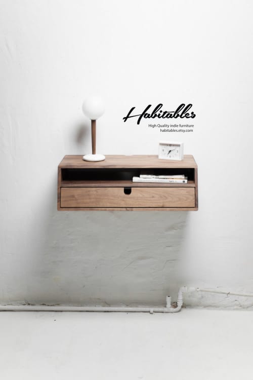 Hallway Table Entryway Floating Console | Console Table in Tables by Manuel Barrera Habitables. Item made of oak wood