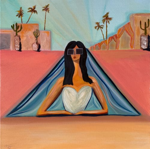 A Spa Day - 18"x18" | Oil And Acrylic Painting in Paintings by Amy Straley