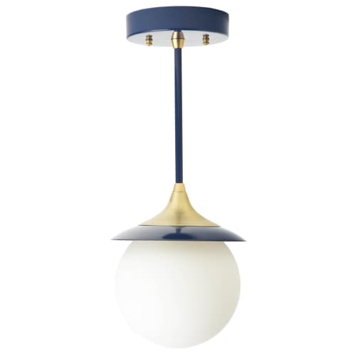 Alpine - Matte Frosted Globe | Pendants by Illuminate Vintage. Item composed of brass