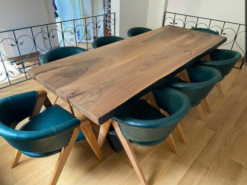 Live edge Black walnut table, walnut wooden slab | Dining Table in Tables by Brave Wood. Item composed of walnut