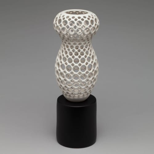 Cosette Pierced Tabletop Sculpture, Femme Collection | Vase in Vases & Vessels by Lynne Meade. Item made of stoneware