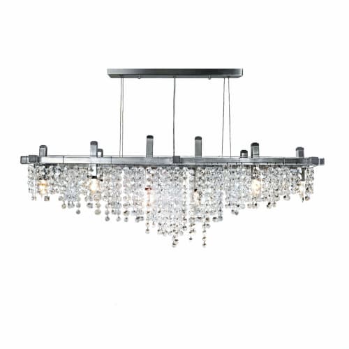 Matrix Crystal Linear Suspension Chandelier | Chandeliers by Michael McHale Designs. Item made of metal with glass