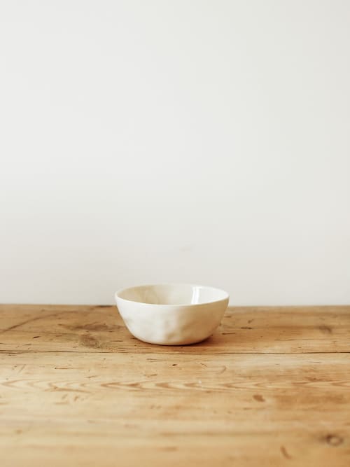 Small Serving Bowl in Milk | Serveware by Barton Croft. Item composed of stoneware compatible with country & farmhouse and japandi style