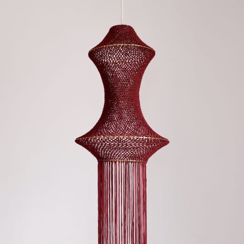 Ilham Macrame Lamp - Plum | Pendants by Hamimi