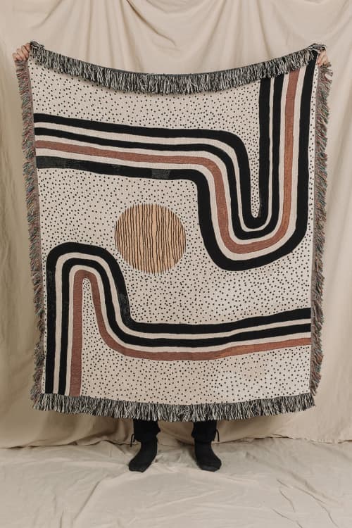The REDSTRIPE Jacquard Woven Throw Blanket, Modern Decor | Linens & Bedding by Parker Heath | PAR  KER made. Item composed of cotton and fiber in boho or minimalism style