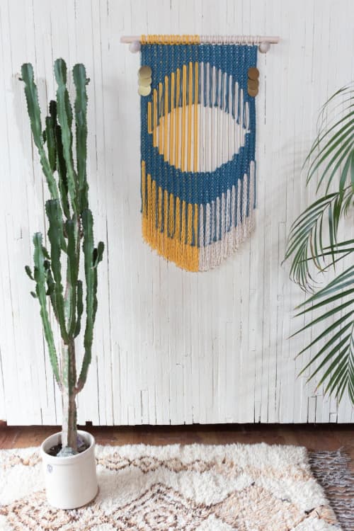 Lunar Intentions Wall Hanging | Macrame Wall Hanging in Wall Hangings by Modern Macramé by Emily Katz. Item made of cotton